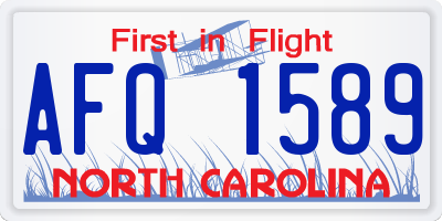NC license plate AFQ1589