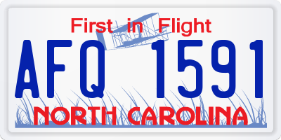 NC license plate AFQ1591