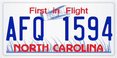 NC license plate AFQ1594