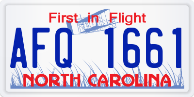 NC license plate AFQ1661