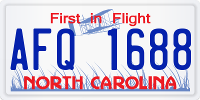 NC license plate AFQ1688