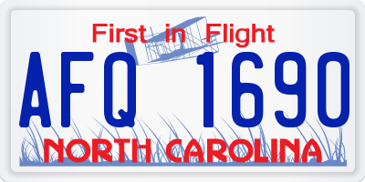 NC license plate AFQ1690