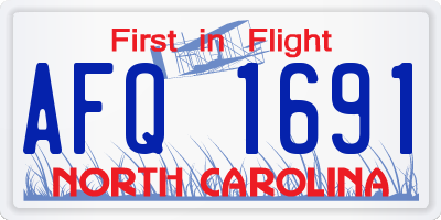 NC license plate AFQ1691