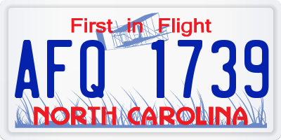 NC license plate AFQ1739
