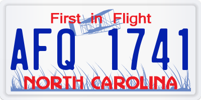 NC license plate AFQ1741