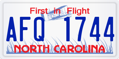 NC license plate AFQ1744