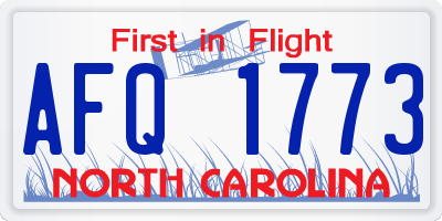 NC license plate AFQ1773