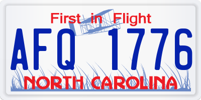 NC license plate AFQ1776