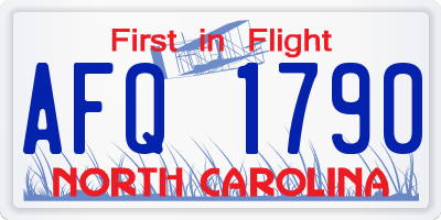NC license plate AFQ1790