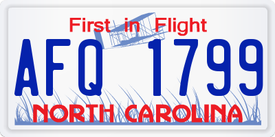 NC license plate AFQ1799
