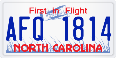 NC license plate AFQ1814