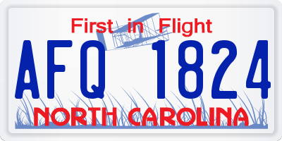 NC license plate AFQ1824