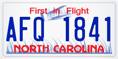NC license plate AFQ1841