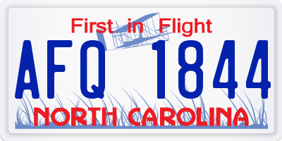 NC license plate AFQ1844