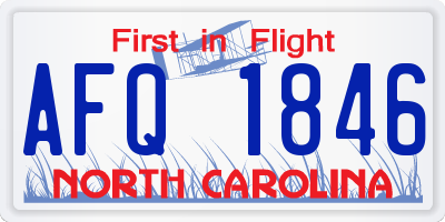 NC license plate AFQ1846