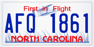 NC license plate AFQ1861