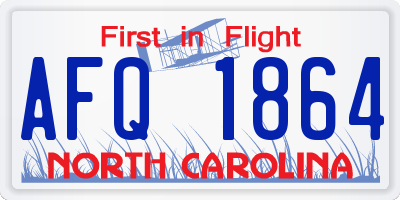 NC license plate AFQ1864