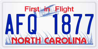 NC license plate AFQ1877