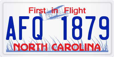 NC license plate AFQ1879