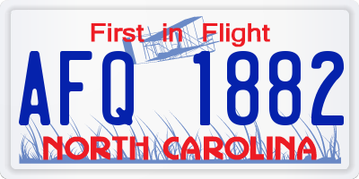 NC license plate AFQ1882
