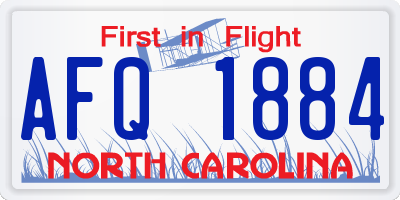 NC license plate AFQ1884
