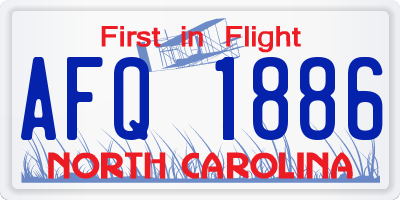 NC license plate AFQ1886