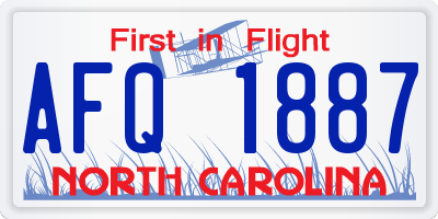 NC license plate AFQ1887