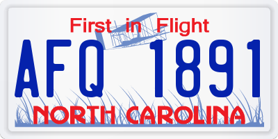 NC license plate AFQ1891