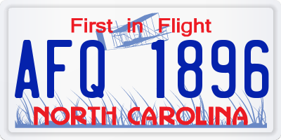 NC license plate AFQ1896