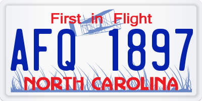 NC license plate AFQ1897