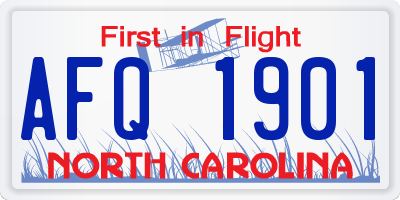 NC license plate AFQ1901