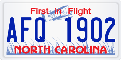 NC license plate AFQ1902