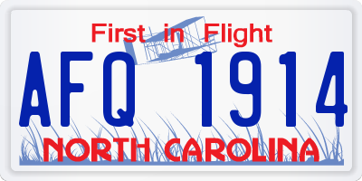 NC license plate AFQ1914