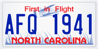 NC license plate AFQ1941