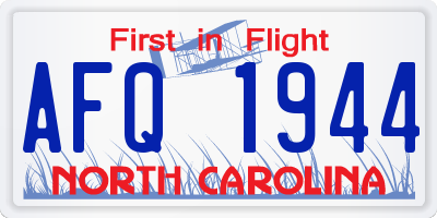 NC license plate AFQ1944
