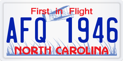 NC license plate AFQ1946