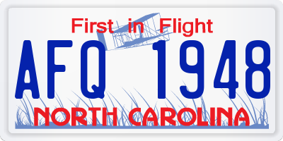 NC license plate AFQ1948