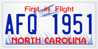 NC license plate AFQ1951