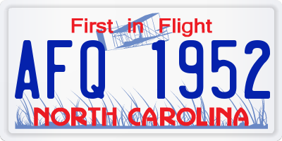 NC license plate AFQ1952