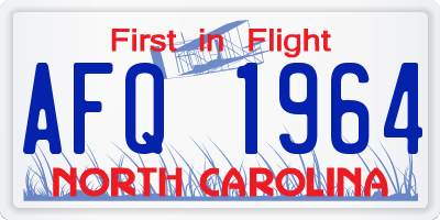 NC license plate AFQ1964