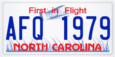 NC license plate AFQ1979