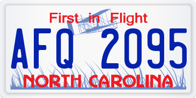 NC license plate AFQ2095