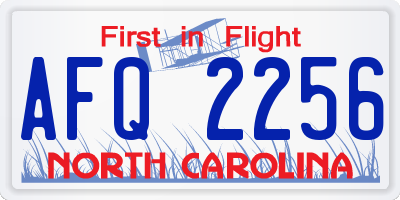 NC license plate AFQ2256