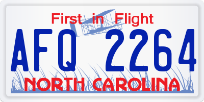 NC license plate AFQ2264