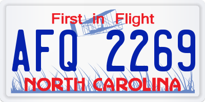 NC license plate AFQ2269