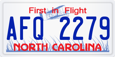 NC license plate AFQ2279
