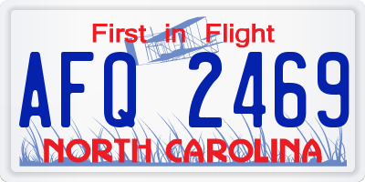 NC license plate AFQ2469