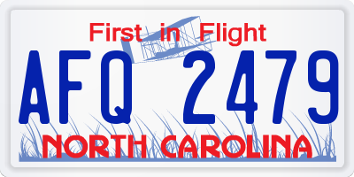 NC license plate AFQ2479