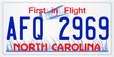 NC license plate AFQ2969