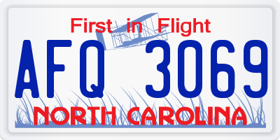 NC license plate AFQ3069